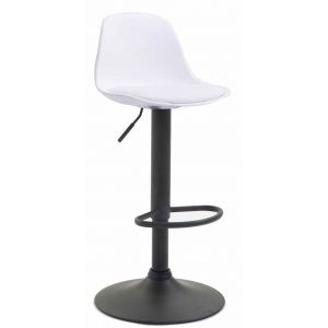 CLP Tabouret de bar Kiel Similicuir et coque en plastique , Noir/Blanc