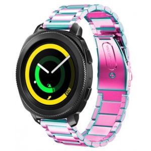 Strap-it Bracelet acier - compatible pour Samsung Gear Sport (arc-en-ciel)