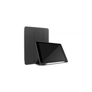 Pour ipad 7th 10. 2in wake / sleep silicone + housse en cuir 1th pencil her - noir
