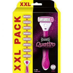 Wilkinson - Quattro For Women - Lames de rasoir pour femme - Pack de 8 lames + manche