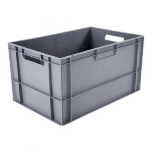 Bac palettisable norme Europe - 600 x 400 x 320 mm - 60 litres - gris - NOVAP - 5069080
