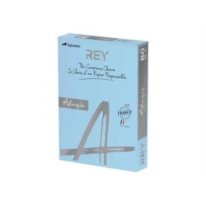 Rey Adagio - Lisse - 104 micromètres - bleu vif - A4 (210 x 297 mm) - 80 g/m² - 500 feuille(s) ramette - papier pour reprographie (pack de 5)