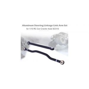 Ensemble de bras de liaison de liaison de direction en aluminium pour voitures axiales scx10 1/10 rc rock crawler noir
