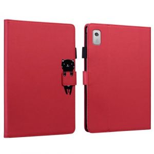 Housse FLOODKING pour Lenovo Tab M9 Étui Anti-Choc avec 2 Fentes Cartes Rouge