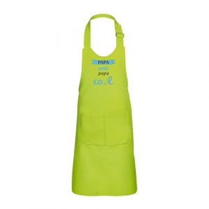 Fabulous Tablier Cuisine Enfant 2 Poches Vert Papa Poule Papa Cool Bleu - Haut de gamme
