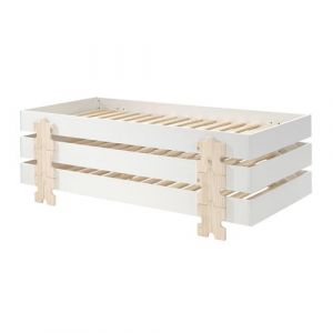 STAPEL - Lot de 3 Lits Empilables 90x200cm Blancs Puzzle - Altobuy