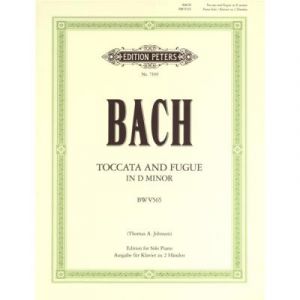 Partitions classique EDITION PETERS BACH JOHANN SEBASTIAN - TOCCATA & FUGUE IN D MINOR BWV 565 - PIANO Piano