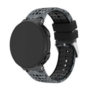 Bracelet en silicone motif imprimé souple tout pour Garmin Forerunner 220/230/235/620/63 - Noir