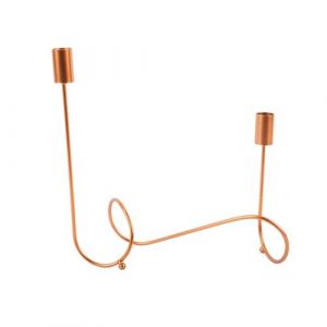 chandelier 2 branches métal 27.5x30cm or rose - artifetes 92566