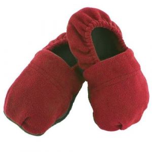 SHOP-STORY - Pantoufles Chaussons Chauffants au Micro-Onde Rouge