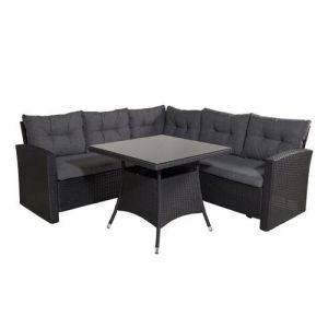 Salon d'Angle de Jardin Watford 197cm Noir