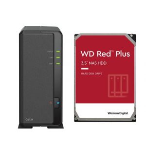 Serveur NAS Synology DS124 4To avec 1x disque dur WD 4To RED PLUS