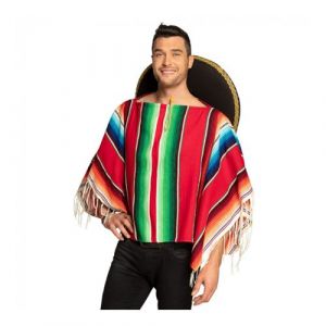poncho mexicain couleurs vives 120cm adulte - boland 95480