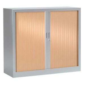 Armoire Monobloc H 70xL 80xP43 cm 1 Tablette Alu Rideaux H&ecirc;tre