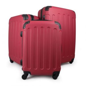 Bagages pour Voyage, Set de Valises, Coins protégés, 51 61 71 cm, Rouge, ABS, Matériau: Plastique ABS