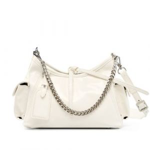 Femmes en cuir souple vagabond sac à main cuir véritable sac à main Vintage sac à bandoulière unique blanc