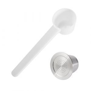 Capsule à Café Réutilisable et Rechargeable en acier inoxydables avec une Cuillère pour Machine Nespresso HS1035