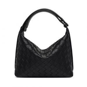 Sac à déjeuner en peau de mouton tissée, noir