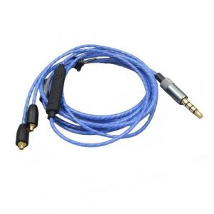C&acirc;ble MMCX avec microphone et t&eacute;l&eacute;commande pour Shure SE215 / SE425 / SE535 / SE846 / UE900 &ndash; Bleu (1,2 m)