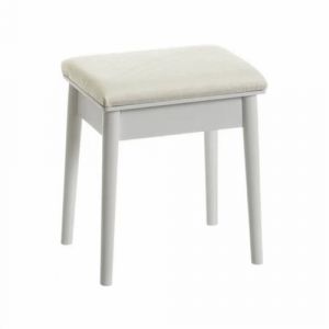 Banquette tabouret bas coloris blanc - Longueur 38 x Profondeur 28,50 x Hauteur 45 cm