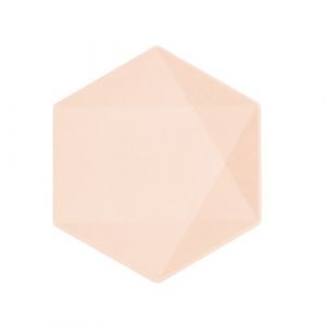 6 assiettes bio hexagonal 20.8cm abricot pastel - générique 9918238
