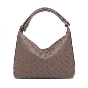 Sac à déjeuner en peau de mouton tissée gris
