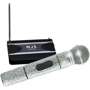 Système de microphone radio VHF New Jersey Sound NJS204 Corp à main effet Cristal Argenté 174,1 MHz