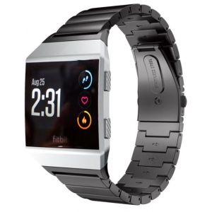 Strap-it Bracelet métal - compatible pour Fitbit Ionic (noir)