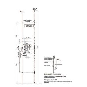 Serrure 4 points série 20215 automatique L2150 têtière 18mm Axe 50mm bout carré sans gâche - VACHETTE - 26770000