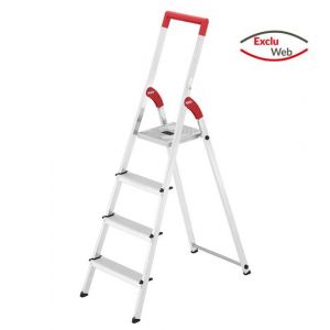 MS LINE - Escabeau ménager pliable en aluminium 4 marches ultra léger Hailo L50