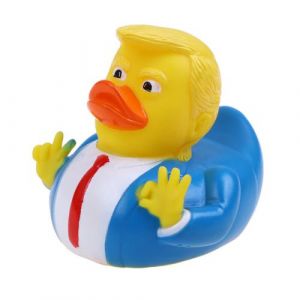 1Pc Trump Canard Caoutchouc PVC Bain De Canard Squeaky Bébé Enfants Animaux Flotteurs