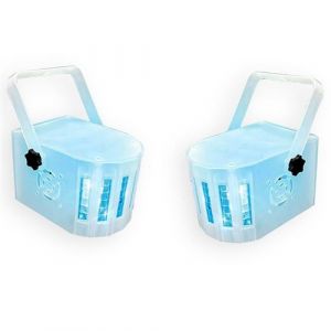 Pack jeux de lumi&egrave;res 2 MINI DERBY Kolor Blanc de 80 faisceaux lumineux Koolstar EFFET LIGHT &agrave; 6 LED RVB