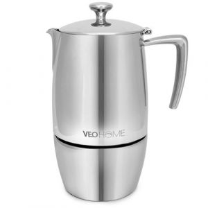 Cafetière Italienne Inox Incassable - VeoHome - 10 Tasses Expresso 500ml - Compatible Induction, Gaz, Céramique, Lave-vaisselle