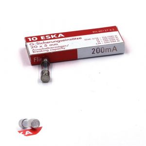 Fusible Rapide (F) en verre 200mA/250VAC 5x20mm (Boite de 10 Fusibles)