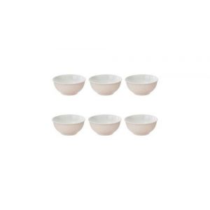 Lot de 6 bols en porcelaine "nature" 52cl rose