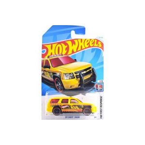 Vehicule hot wheels : 07 chevy tahoe - collection first response - set voiture miniature lets race jaune 1:64 - enfant