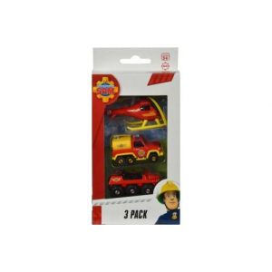 Coffret sam le pompier 3 v&eacute;hicules en m&eacute;tal : hydrus - pick up v&eacute;nus - h&eacute;licopt&egrave;re oc&eacute;an - set voiture miniature + 1 carte tigre