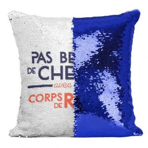 Fabulous Housse de Coussin &agrave; Sequin - Paillettes Bleu Pas besoin de Cheveux - Corps de R&ecirc;ve [40 x 40 cm]