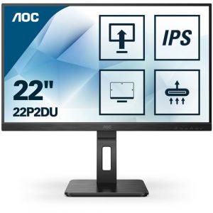 AOC 22P2DU - Écran LED - 21.5" - 1920 x 1080 Full HD (1080p) @ 75 Hz - IPS - 250 cd/m² - 1000:1 - 4 ms - HDMI, DVI, VGA - haut-parleurs - noir