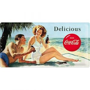 NOSTALGIC ART Plaque en métal Coca-cola - Bleu - 50 x 25 cm