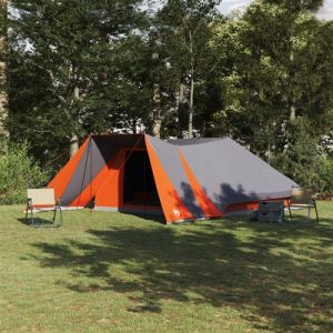 Tente familiaux grise et orange, imperméable pour 12 personnes