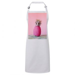 Fabulous Tablier Cuisine Premium Blanc Ananas Rose sur Fond Rose