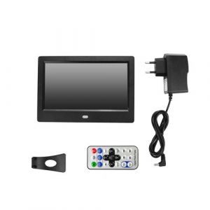 7 hd LED Cadre Photo Numérique Réveil Lecteur mp3 / 4 de Film (prise EU)