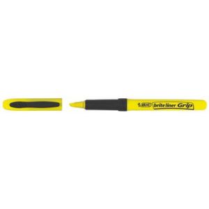 Surligneur De Poche Bic Briteliner Grip jaune
