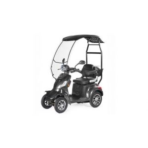 Scooter électrique pour PMR personnes à mobilité réduite avec bâche de protection VELECO FASTER 1000 watts homologable gris plomb