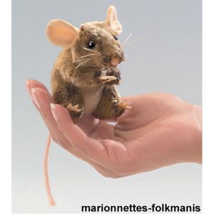 Peluche souris des champs marionnette 10 cm Folkmanis