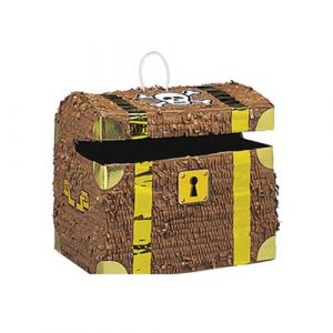 piñata à casser coffre trésor 29x25x22cm marron - dart 194086