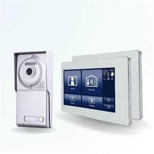 BT SECURITY Portier interphone vidéo neo 2 fils - 1 appartement - 2 écrans tactiles smart 7" blanc