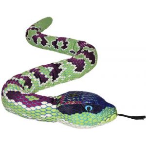 peluche serpent de 137 cm vert mauve Wild Republic