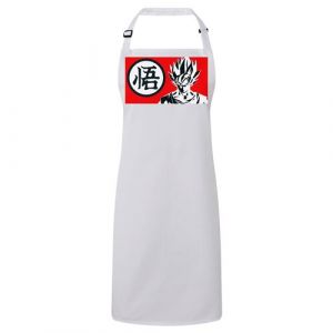 Fabulous Tablier Cuisine Premium Blanc Dragon Ball San Goku Kanji
